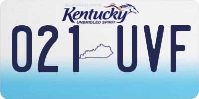 KY license plate 021UVF