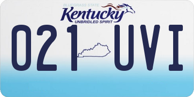KY license plate 021UVI