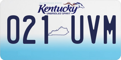 KY license plate 021UVM