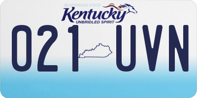 KY license plate 021UVN