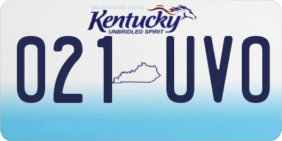 KY license plate 021UVO