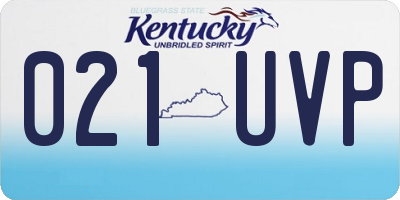 KY license plate 021UVP