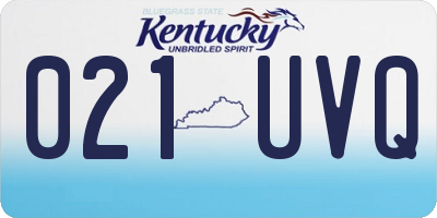 KY license plate 021UVQ