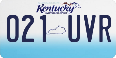 KY license plate 021UVR