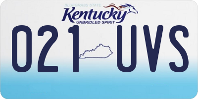 KY license plate 021UVS