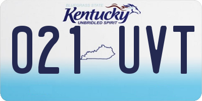 KY license plate 021UVT