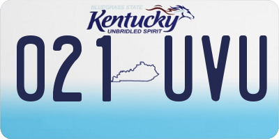 KY license plate 021UVU