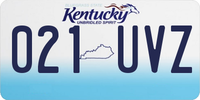 KY license plate 021UVZ