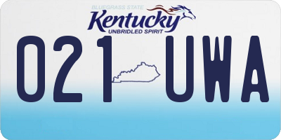 KY license plate 021UWA