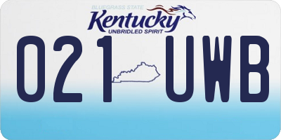 KY license plate 021UWB