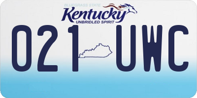 KY license plate 021UWC