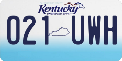 KY license plate 021UWH
