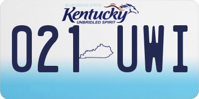KY license plate 021UWI