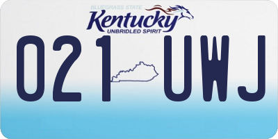 KY license plate 021UWJ