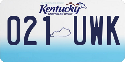 KY license plate 021UWK