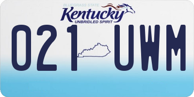 KY license plate 021UWM
