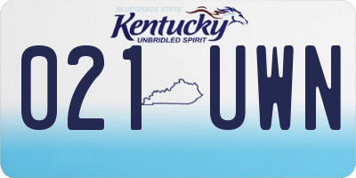 KY license plate 021UWN