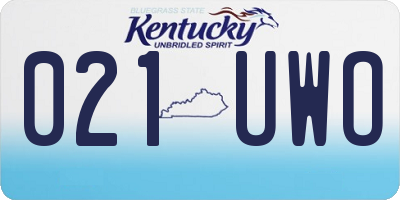 KY license plate 021UWO