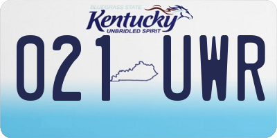 KY license plate 021UWR