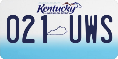 KY license plate 021UWS