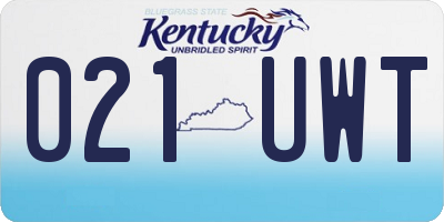 KY license plate 021UWT