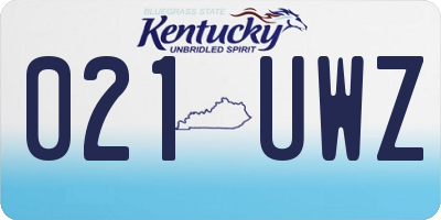 KY license plate 021UWZ