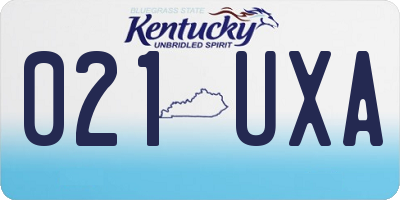 KY license plate 021UXA