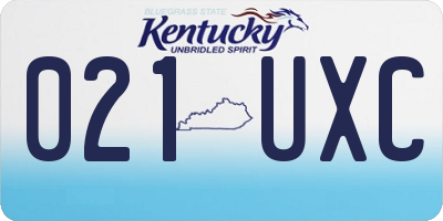 KY license plate 021UXC