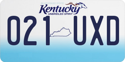 KY license plate 021UXD