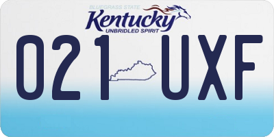 KY license plate 021UXF