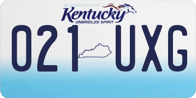 KY license plate 021UXG