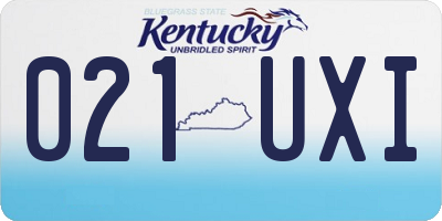 KY license plate 021UXI