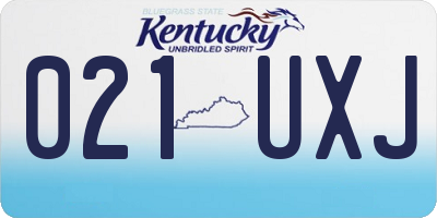 KY license plate 021UXJ