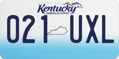 KY license plate 021UXL