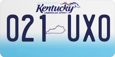 KY license plate 021UXO