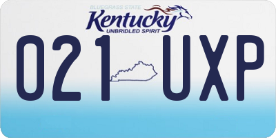 KY license plate 021UXP