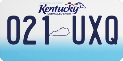 KY license plate 021UXQ