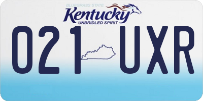 KY license plate 021UXR