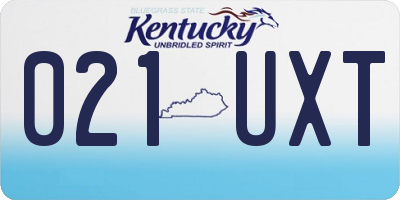 KY license plate 021UXT