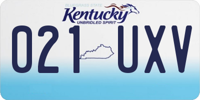 KY license plate 021UXV