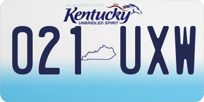 KY license plate 021UXW