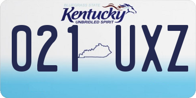KY license plate 021UXZ