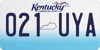 KY license plate 021UYA