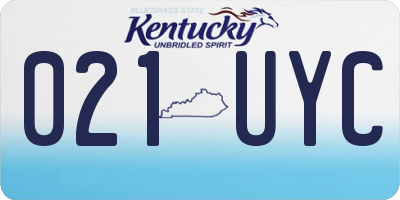 KY license plate 021UYC
