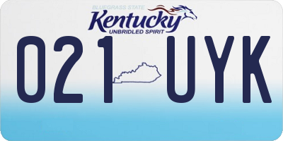KY license plate 021UYK