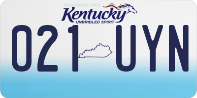 KY license plate 021UYN