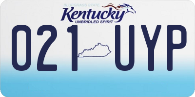 KY license plate 021UYP