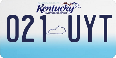 KY license plate 021UYT