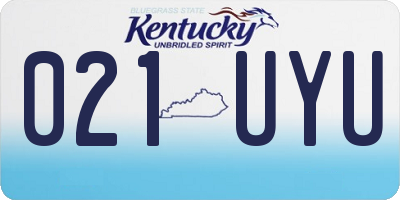 KY license plate 021UYU