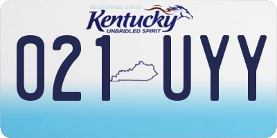 KY license plate 021UYY